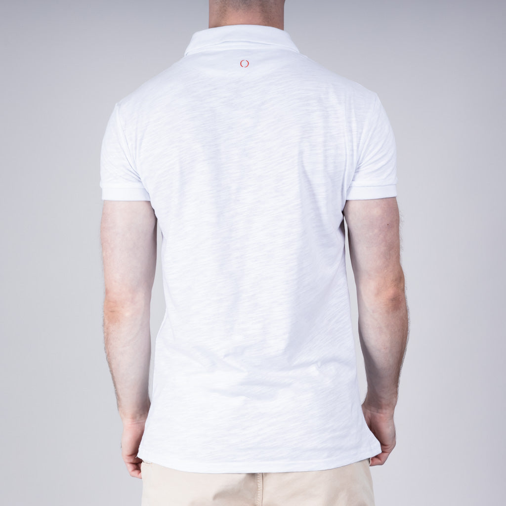 Achall Jersey Zip Polo Shirt - Optic White