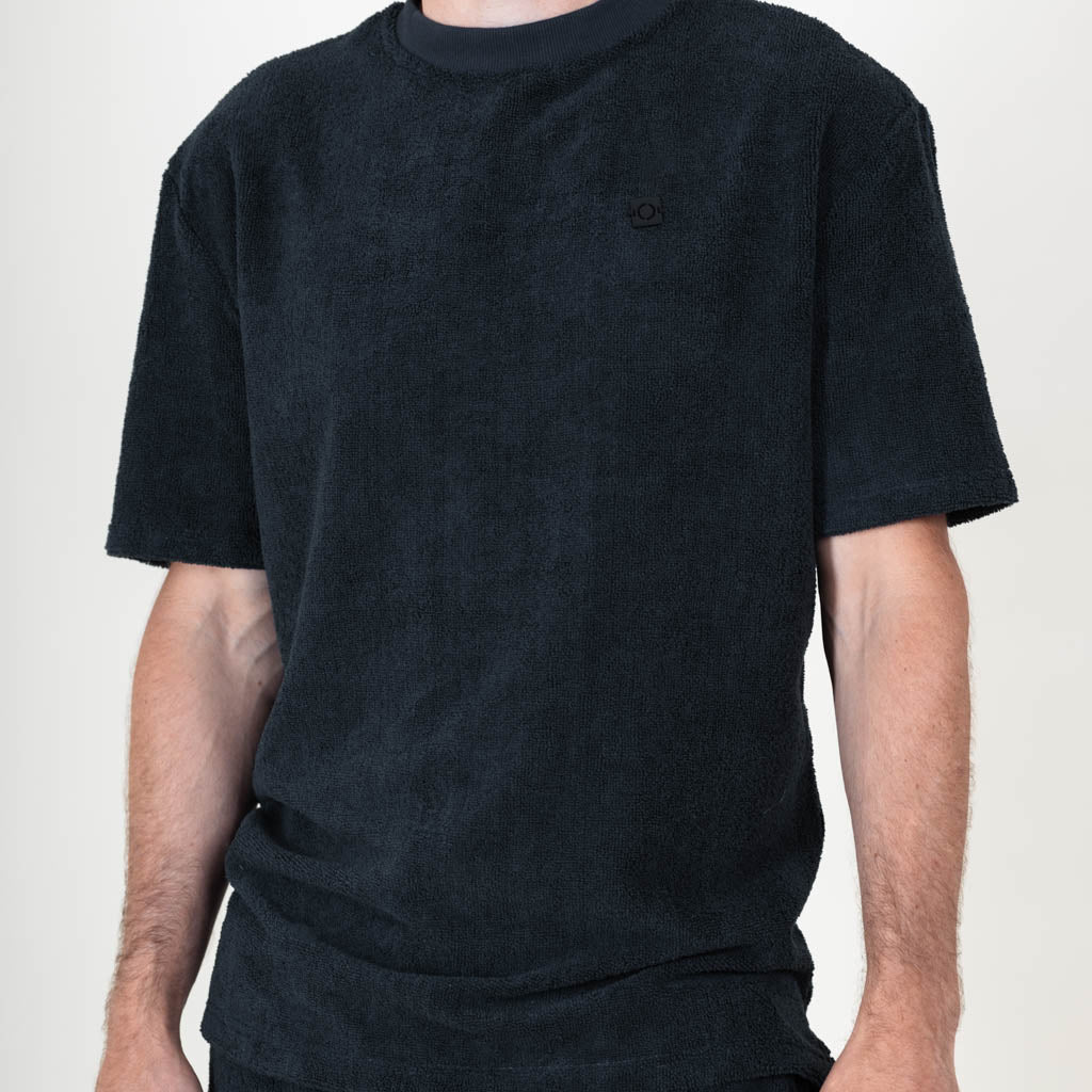 Awe Velour Towelling Rib Neck T-Shirt