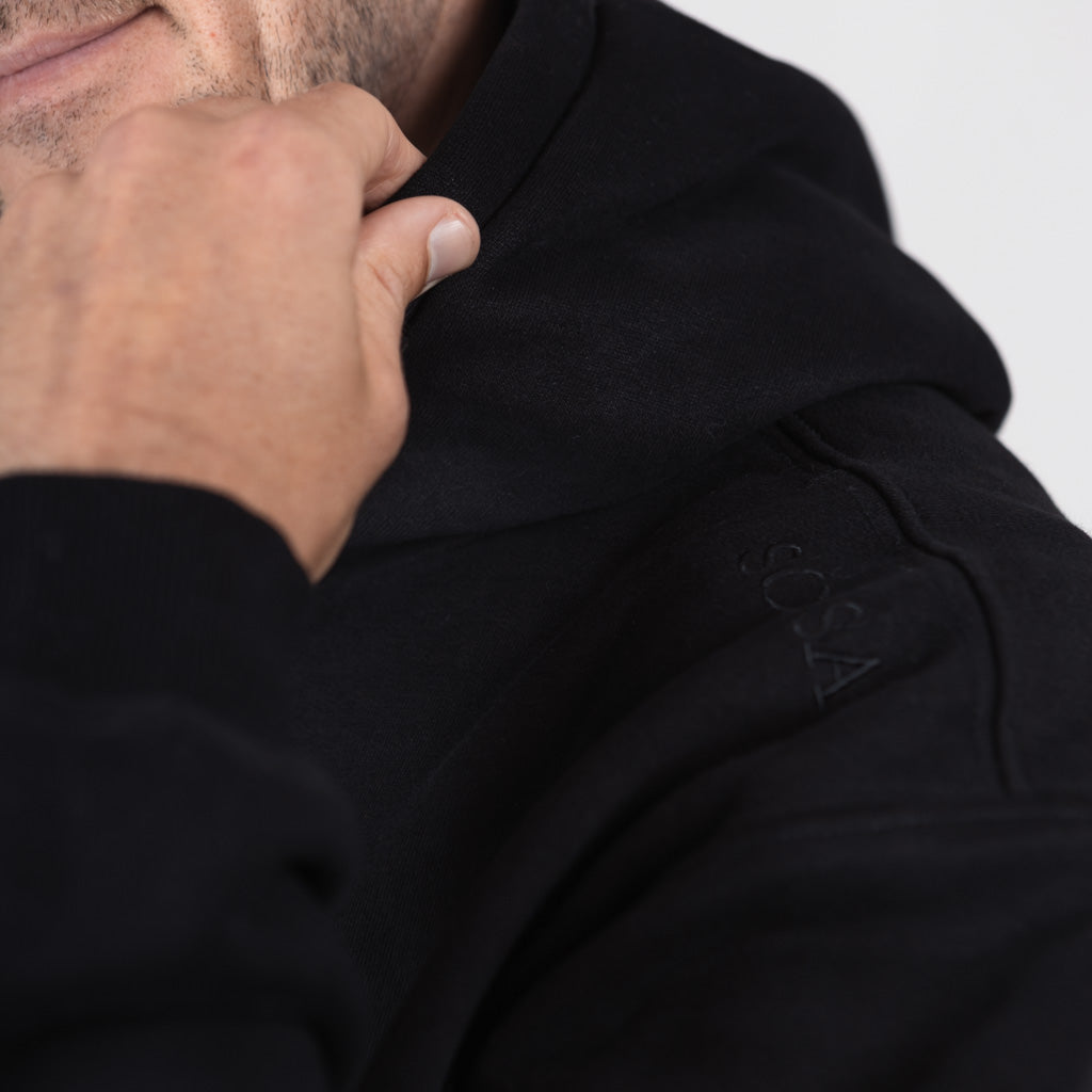 Belston British Back Sweat Hoodie - Jet Black