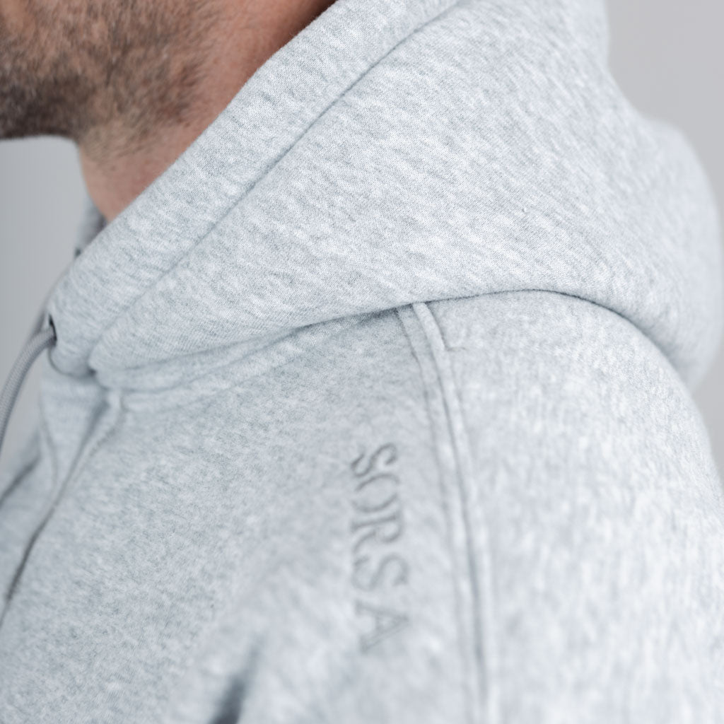 Belston British Back Sweat Hoodie - Silver Marl