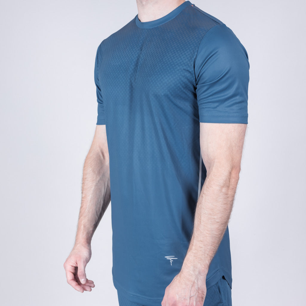 Brack Marl Jersey Curved Hem Crew Neck T-Shirt