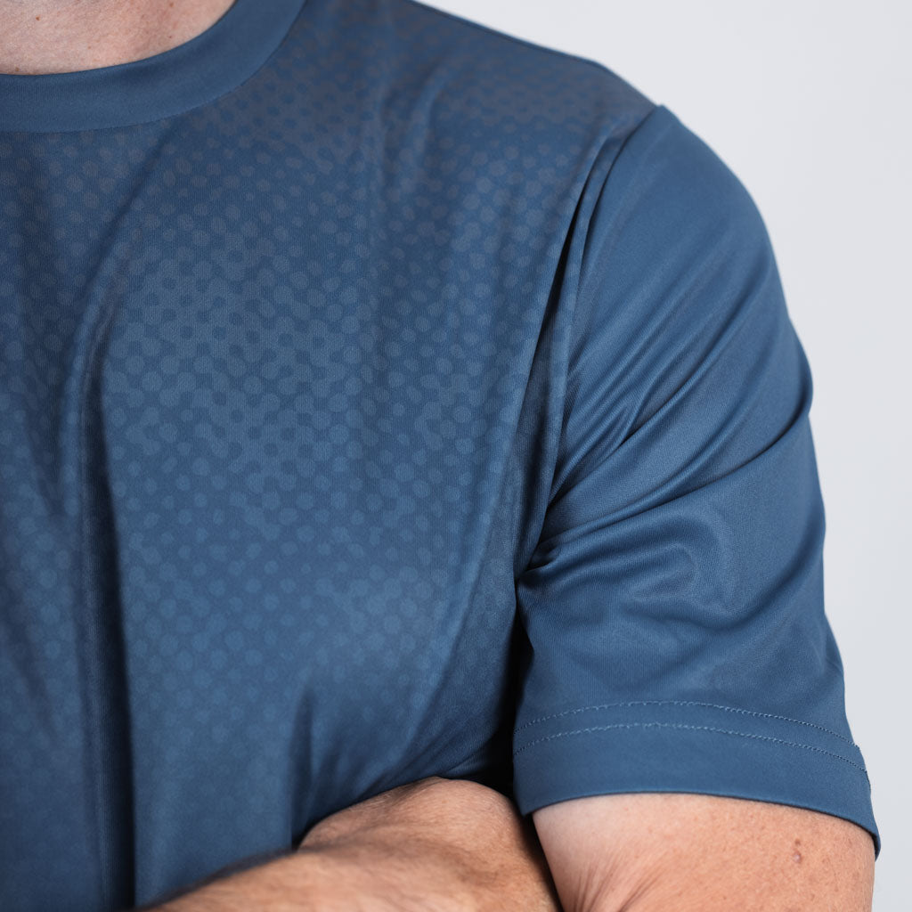 Brack Marl Jersey Curved Hem Crew Neck T-Shirt - Mallard