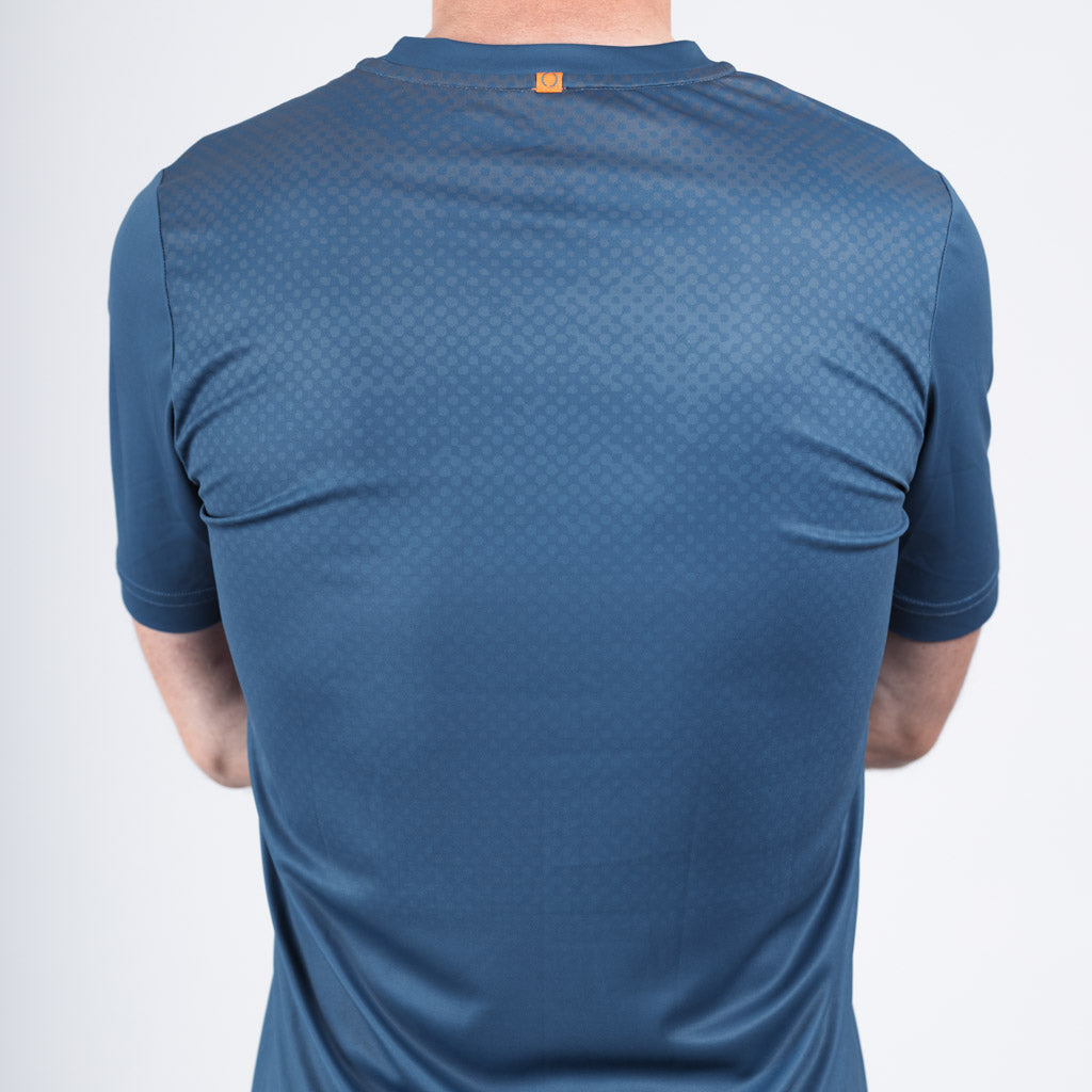 Brack Marl Jersey Curved Hem Crew Neck T-Shirt - Mallard