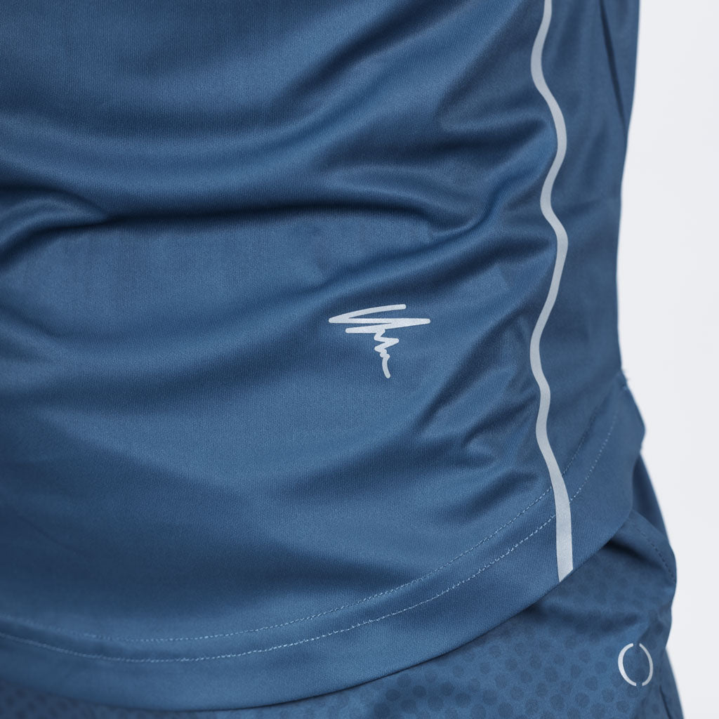 Brack Marl Jersey Curved Hem Crew Neck T-Shirt - Mallard