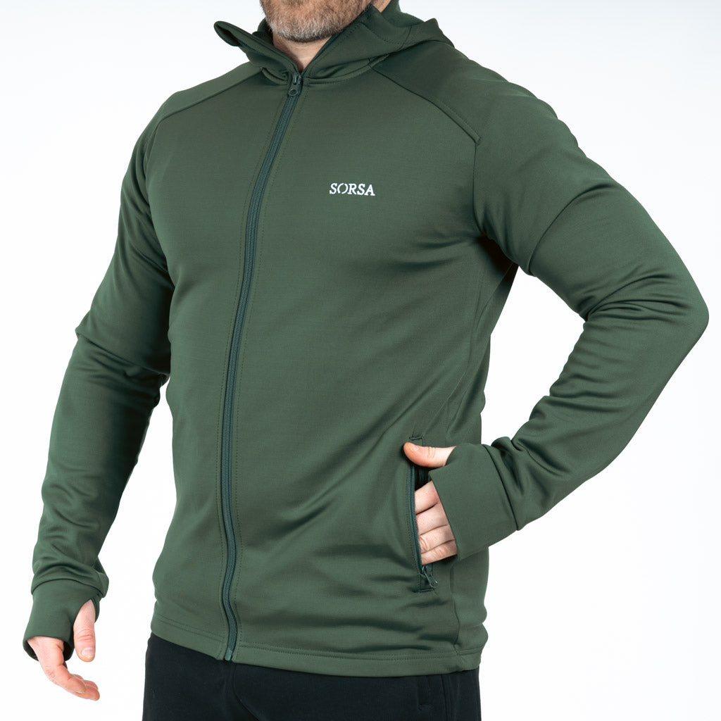 Breacon High Neck Zipper Fleece Moss Green