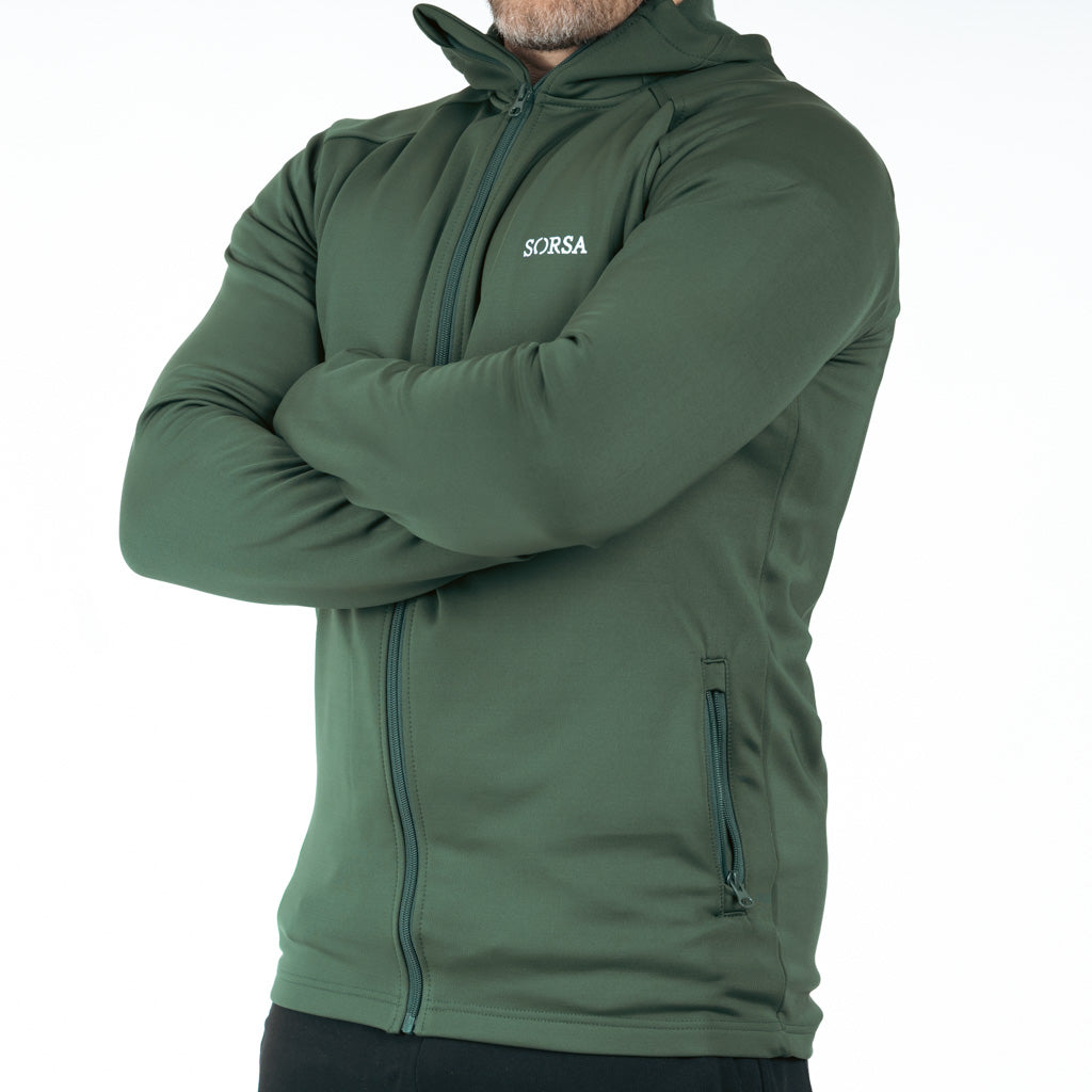 Breacon High Neck Zipper Fleece Moss Green