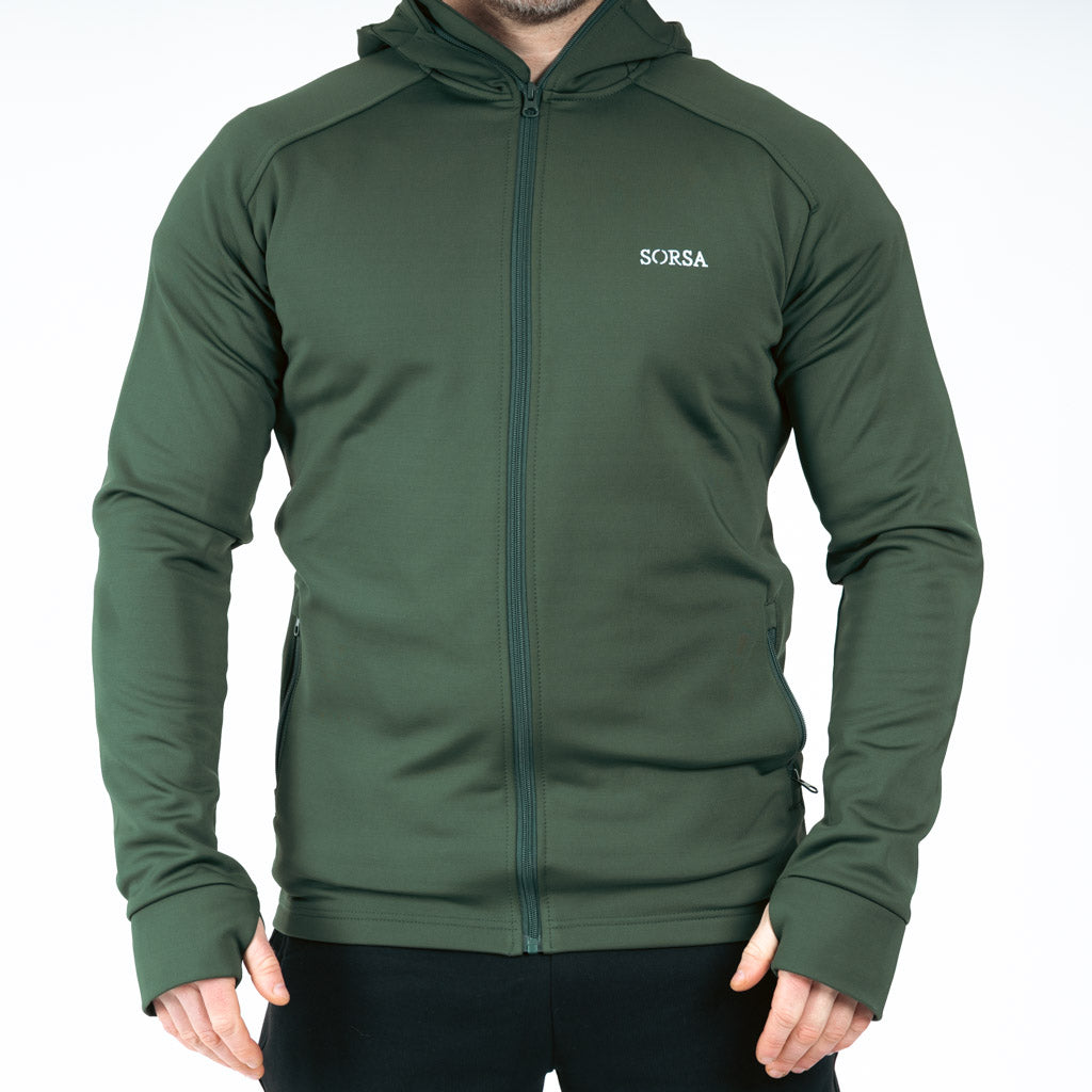 Breacon High Neck Zipper Fleece Moss Green
