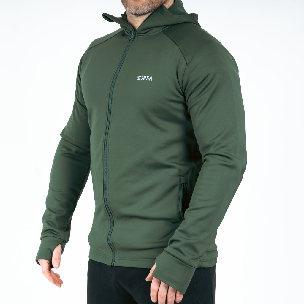 Breacon High Neck Zipper Fleece Moss Green