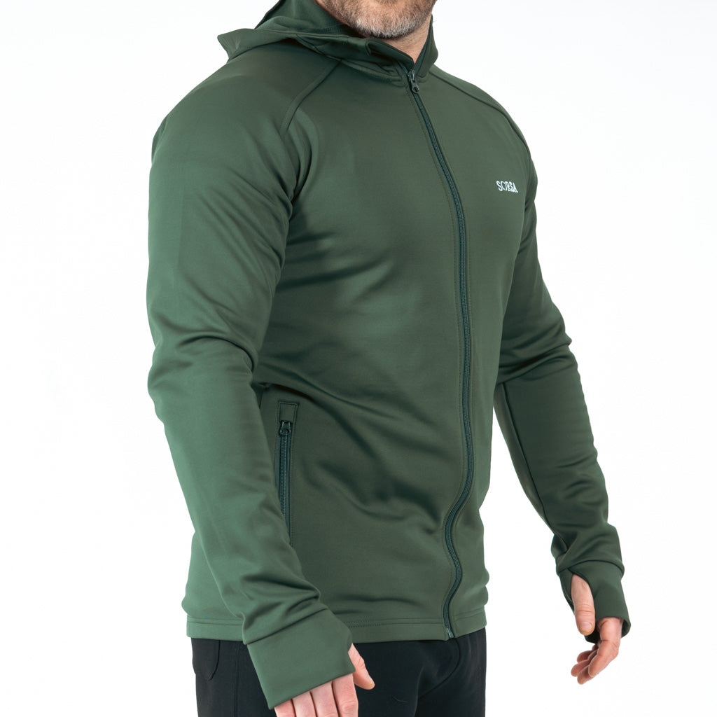 Breacon High Neck Zipper Fleece Moss Green