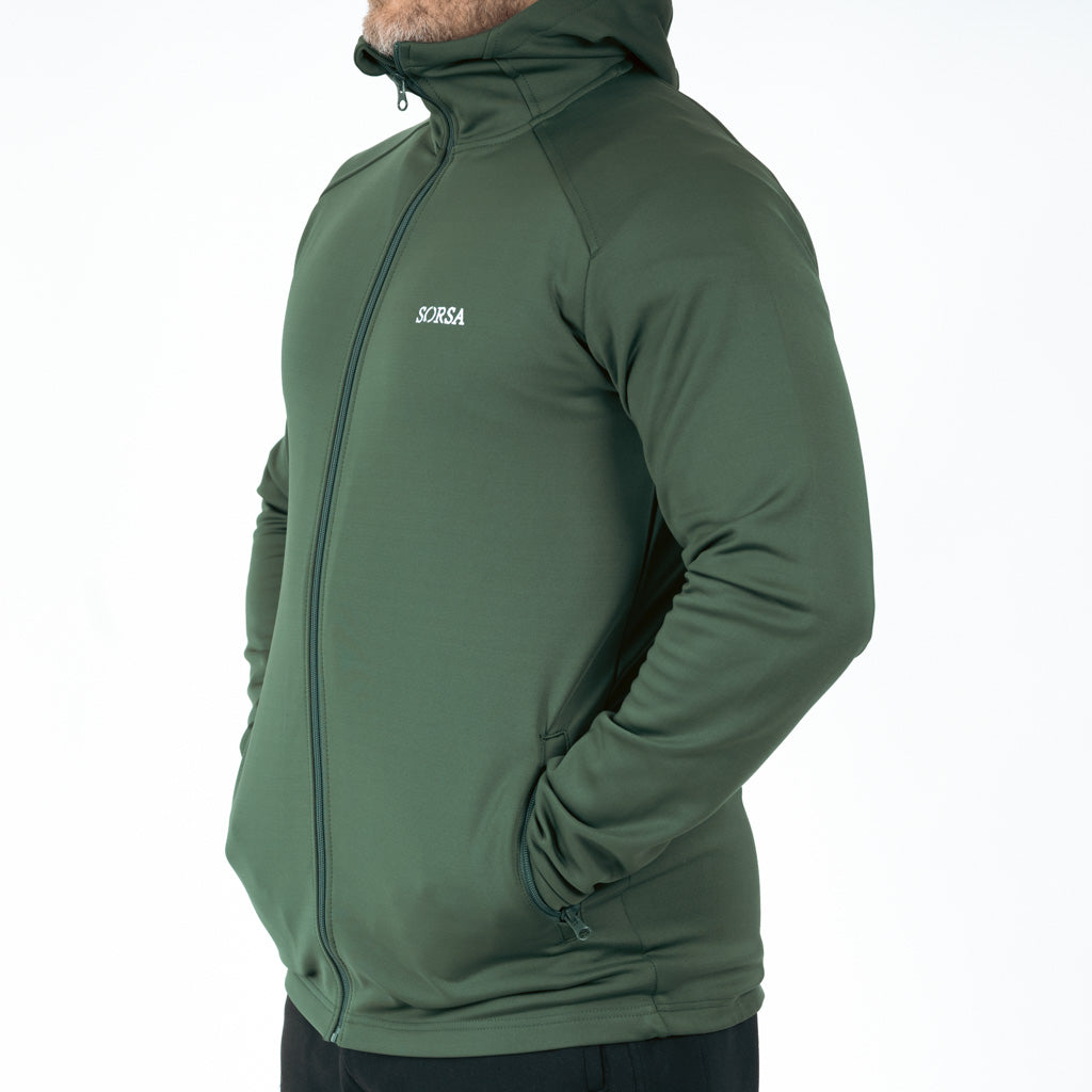 Breacon High Neck Zipper Fleece Moss Green