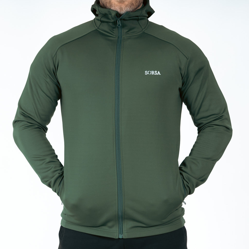 Breacon High Neck Zipper Fleece Moss Green