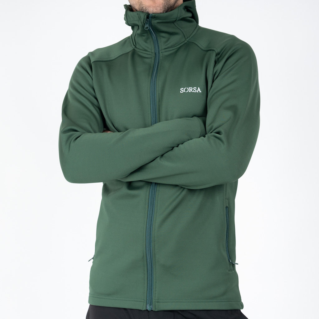 Breacon High Neck Zipper Fleece Moss Green