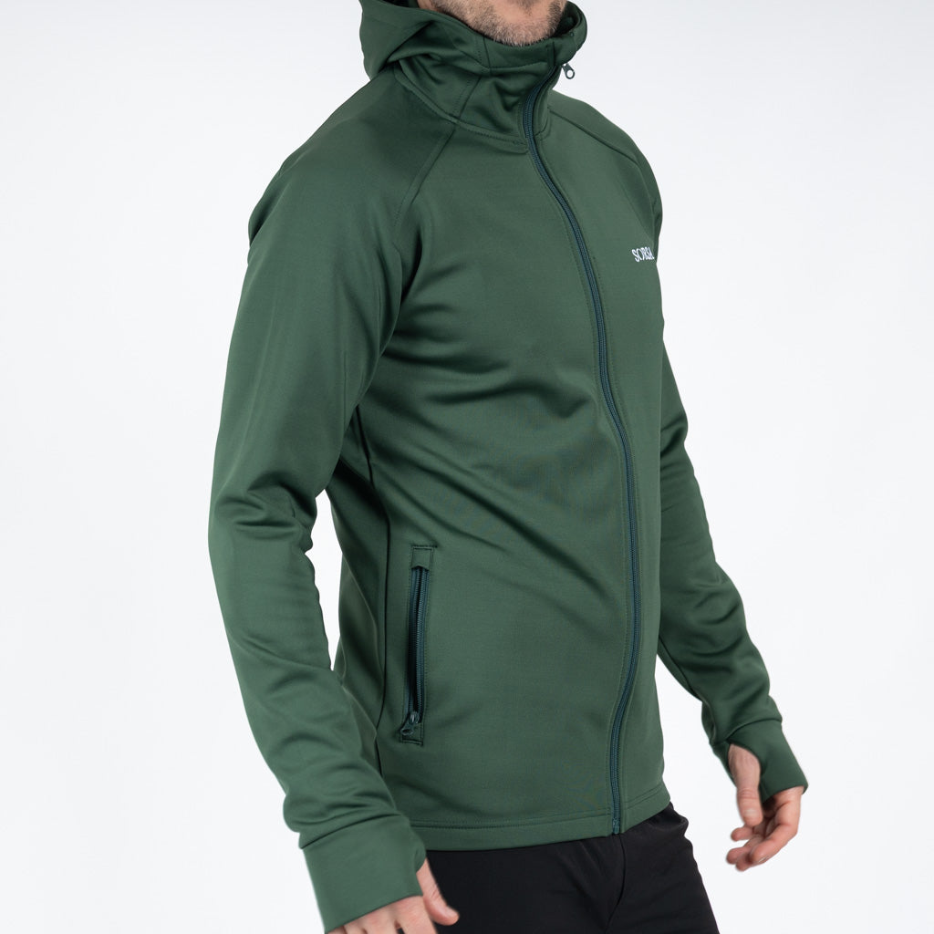 Breacon High Neck Zipper Fleece Moss Green