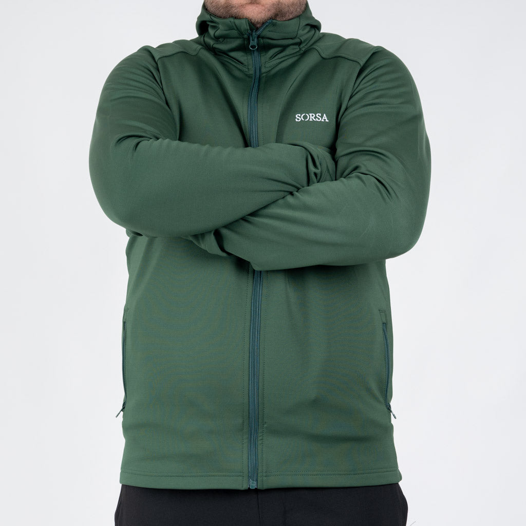 Breacon High Neck Zipper Fleece Moss Green