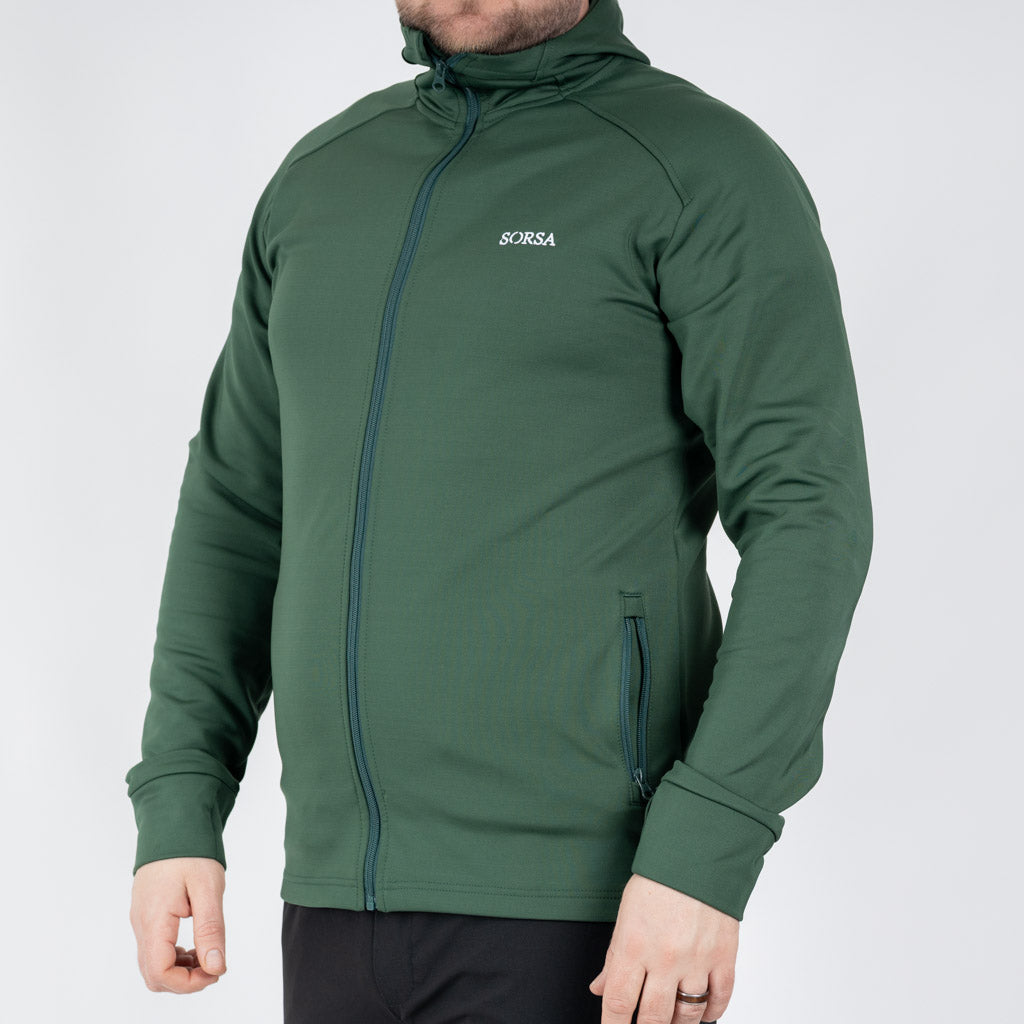 Breacon High Neck Zipper Fleece Moss Green