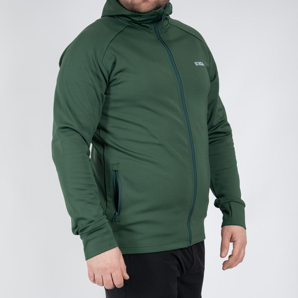 Breacon High Neck Zipper Fleece Moss Green