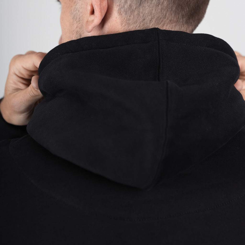 Calder Brush Back Zip Sweat Hoodie - Jet Black