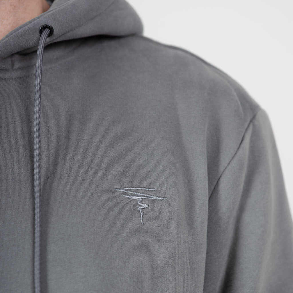 Calder Brush Back Zip Sweat Hoodie - Khaki Marl