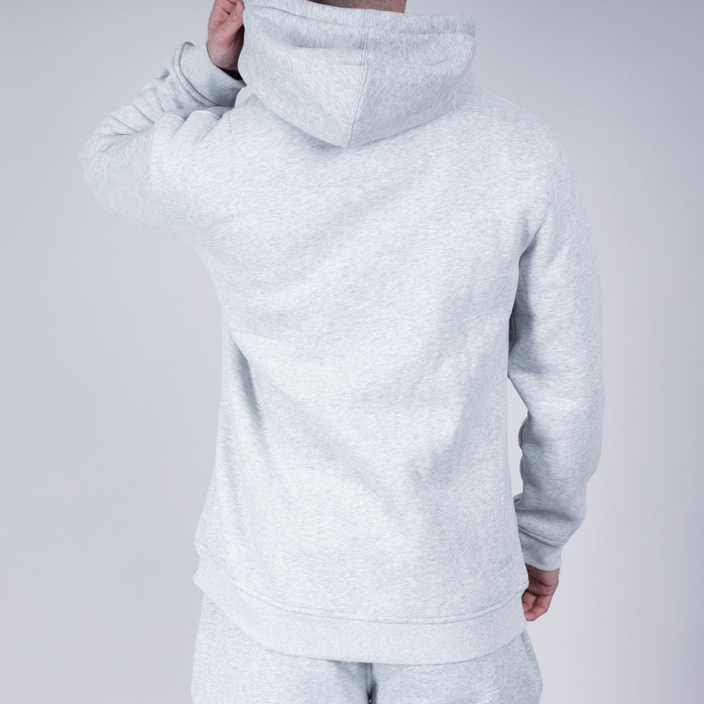 Calder Brush Back Zip Sweat Hoodie - Silver Marl
