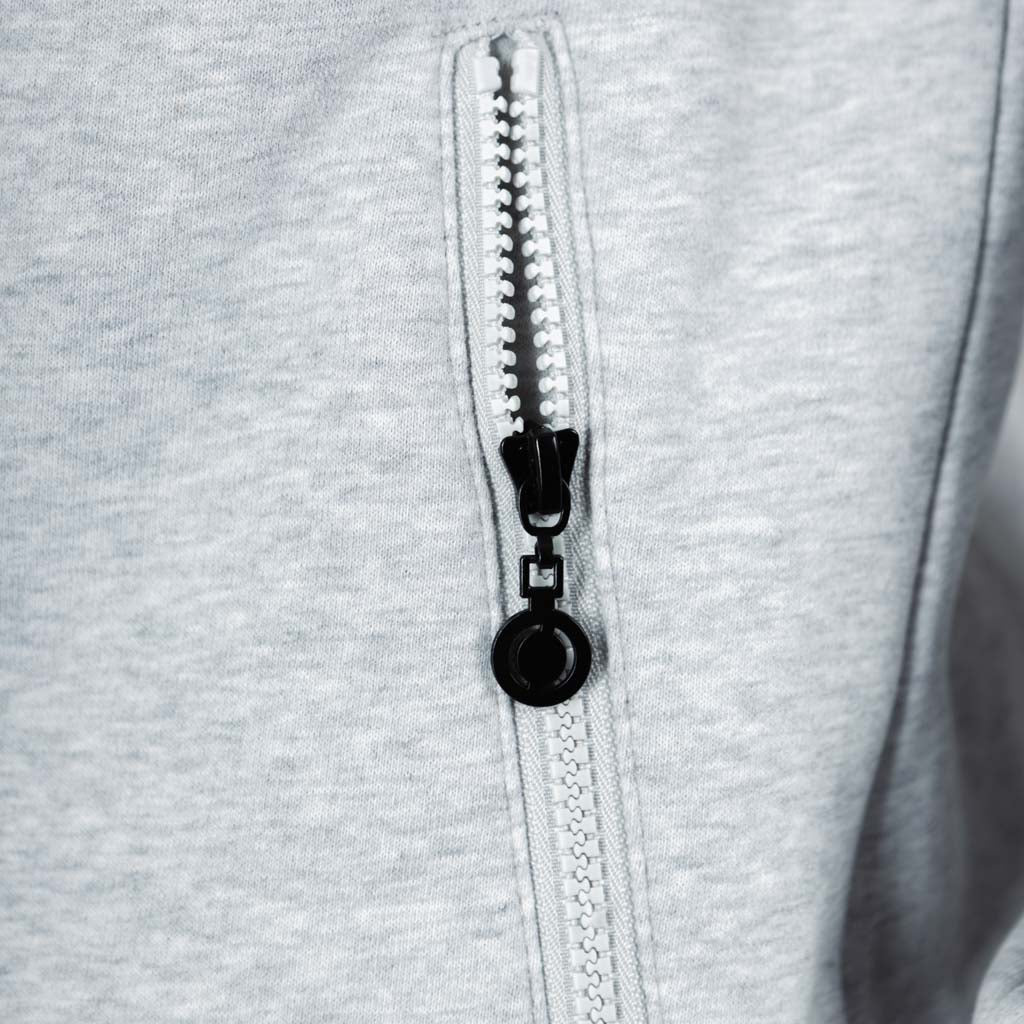 Calder Brush Back Zip Sweat Hoodie - Silver Marl