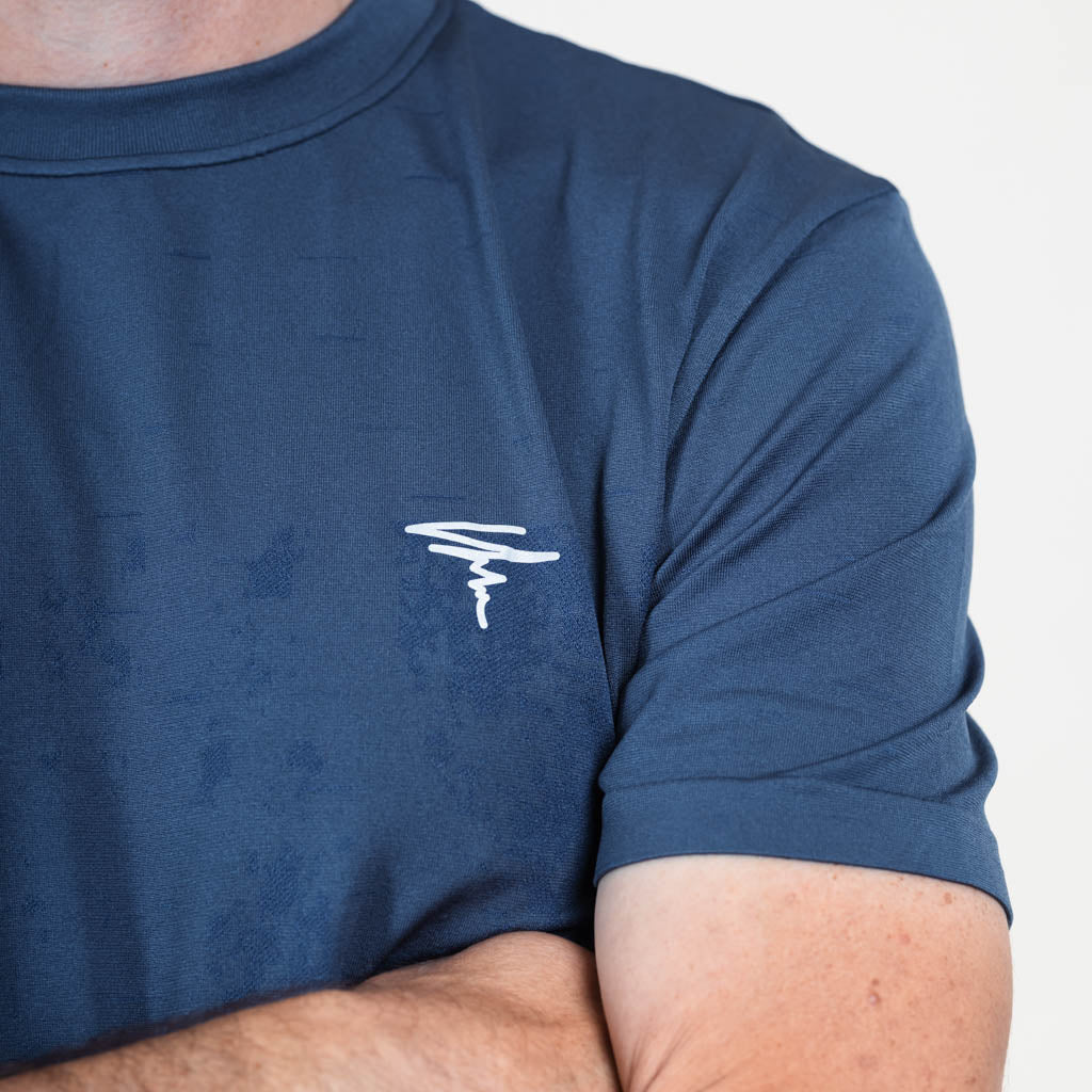 Dish Marl Knit Seamless Crew Neck T-Shirt - Bering Sea