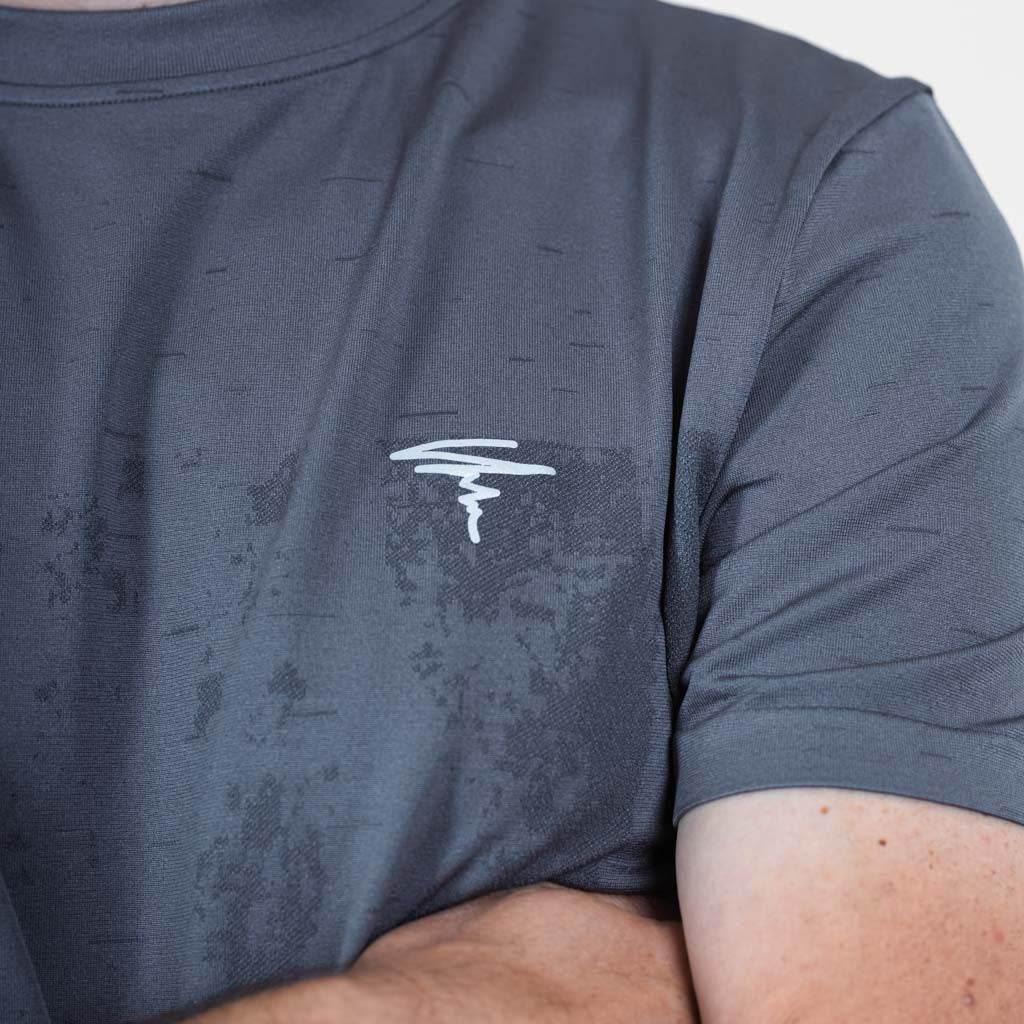 Dish Marl Knit Seamless Crew Neck T-Shirt - Frost Grey