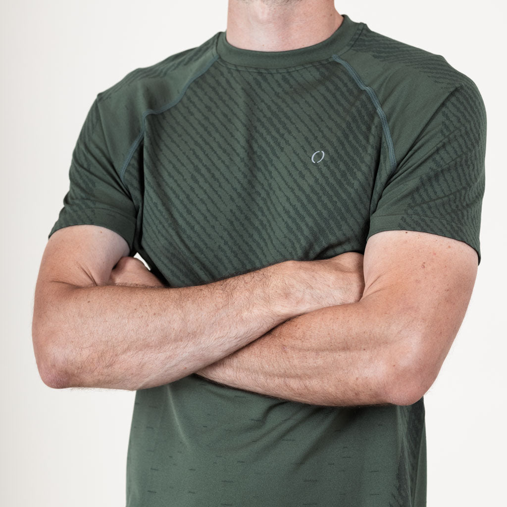 Esk Marl Knit Seamless Crew Neck T-Shirt - Four Leaf