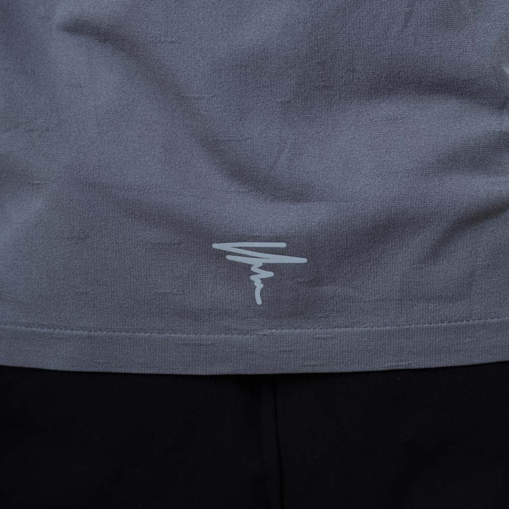 Esk Marl Knit Seamless Crew Neck T-Shirt - Frost Grey