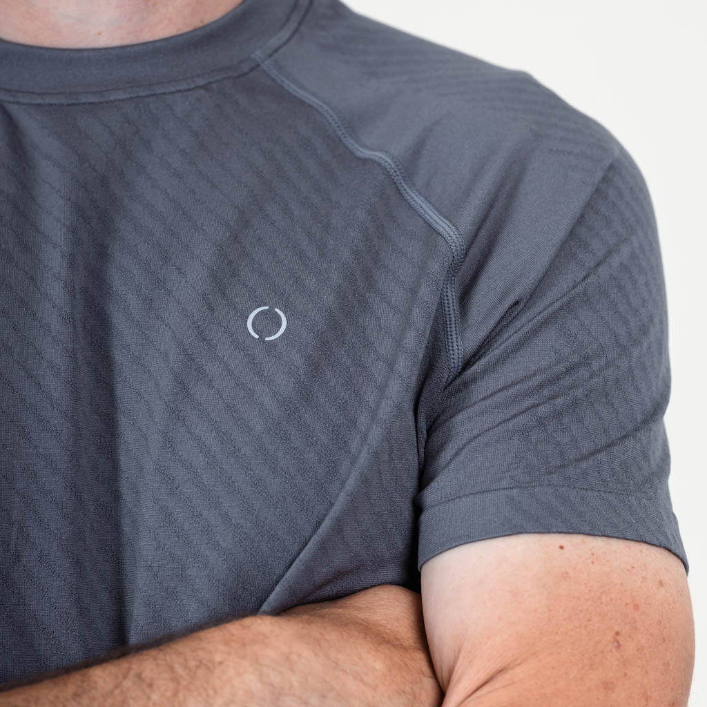 Esk Marl Knit Seamless Crew Neck T-Shirt - Frost Grey