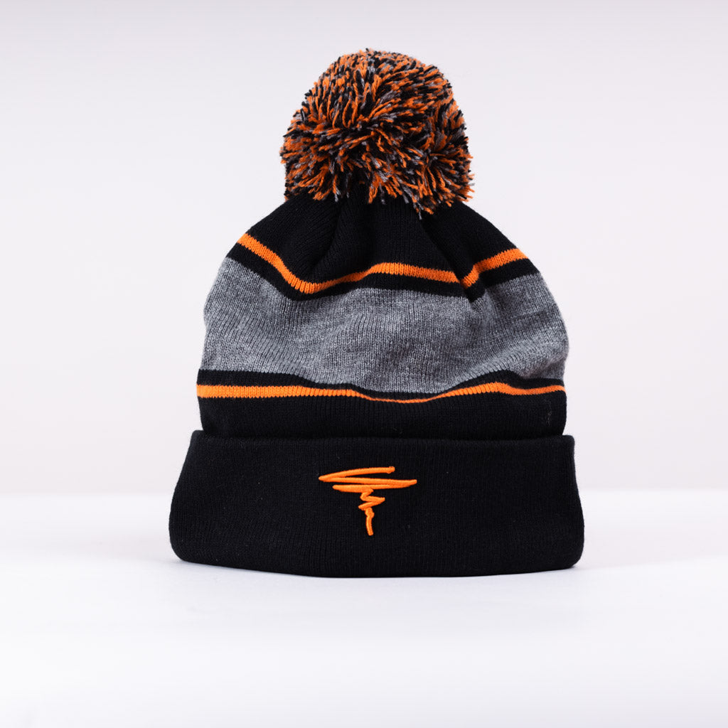 Fitty Cotton Bobble Hat - Black / Orange