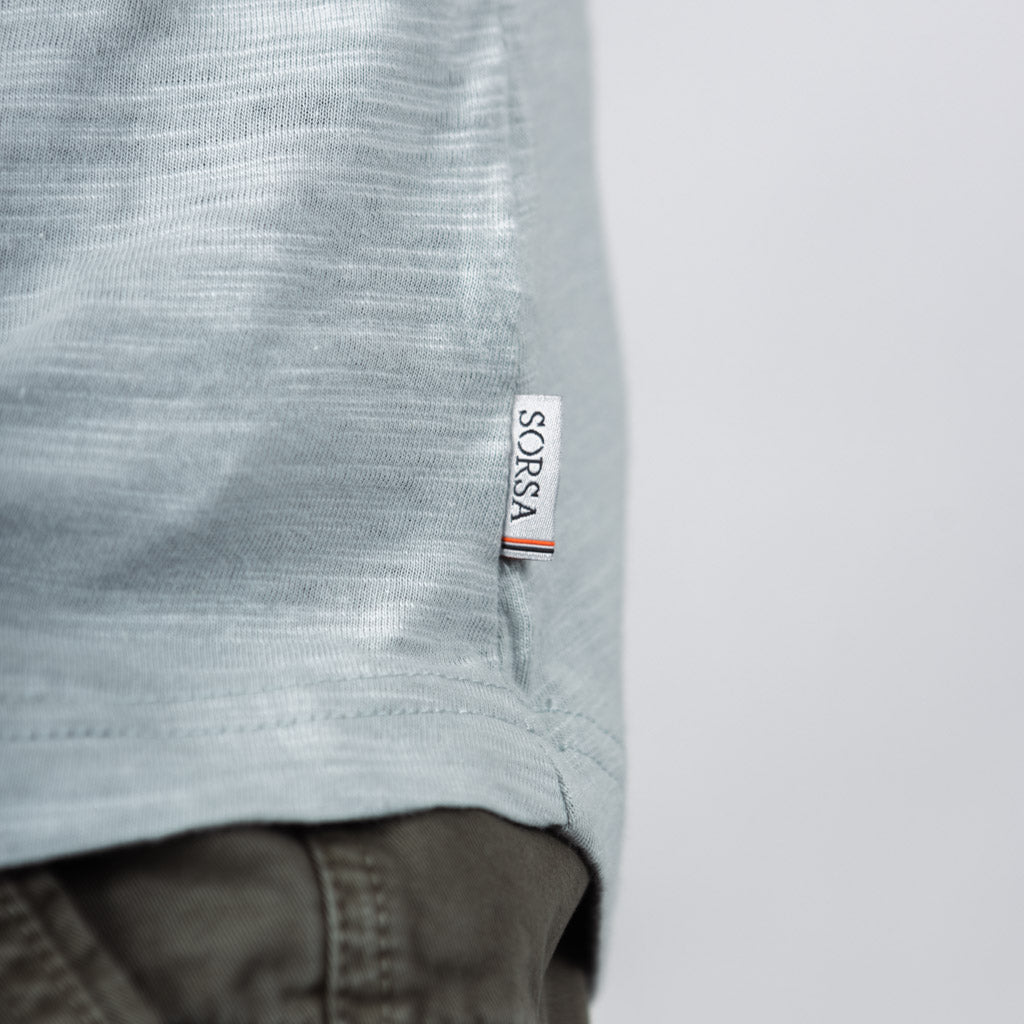 Katrine Linen Jersey Henley T-Shirt - Iceberg Green