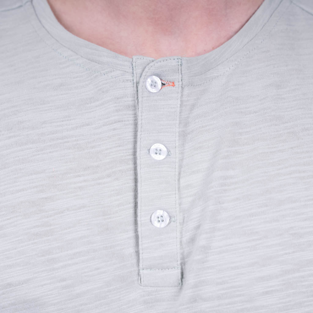 Katrine Linen Jersey Henley T-Shirt - Iceberg Green