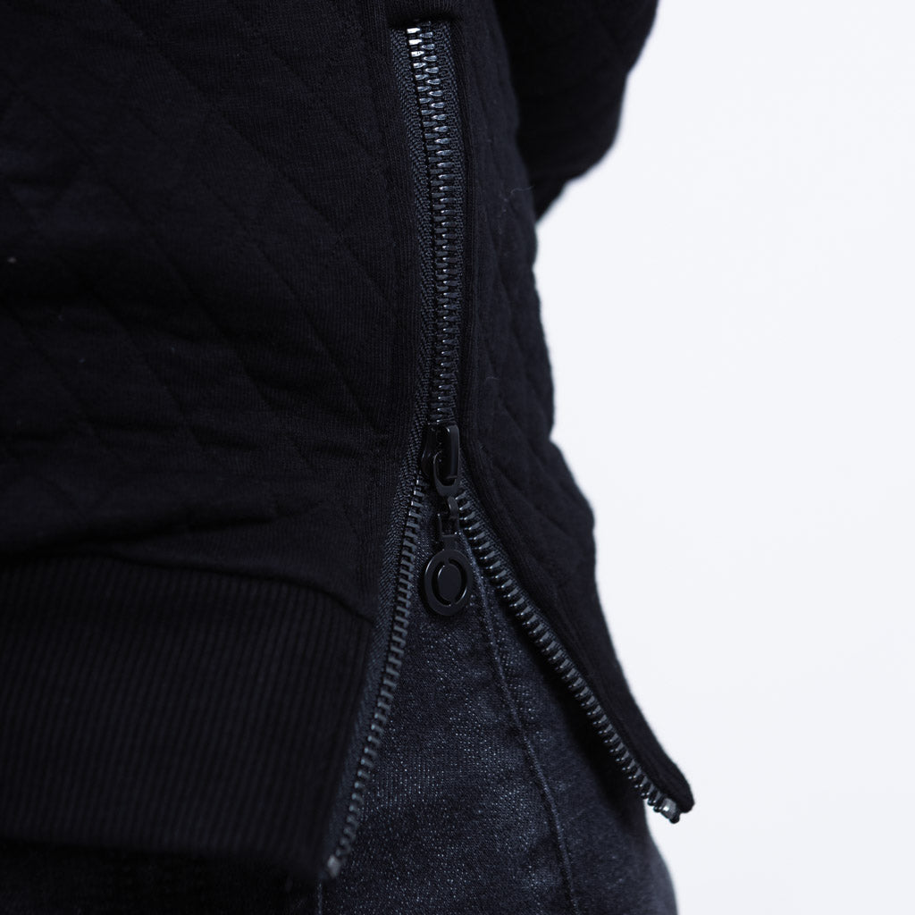 Kirk Quilted Sweatshirt - Jet Black