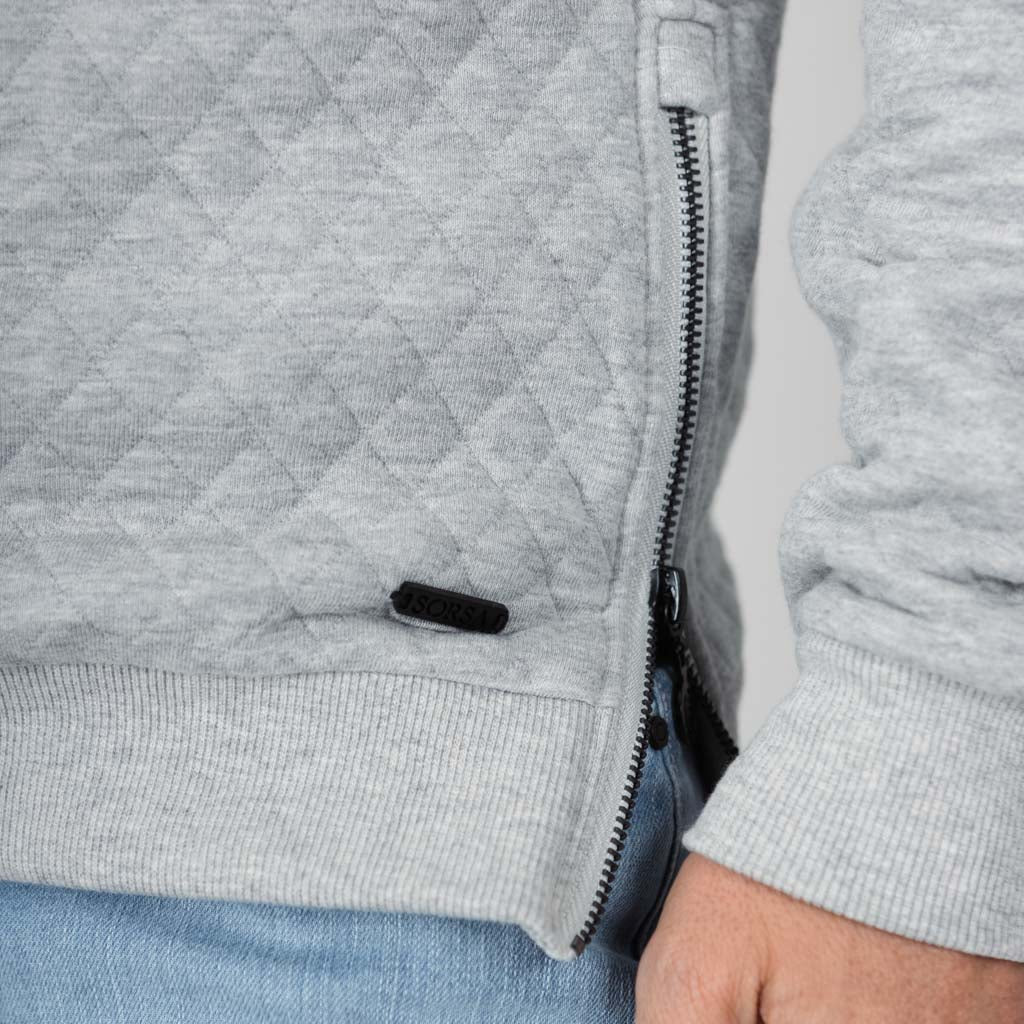 Kirk Quilted Sweatshirt - Silver Marl