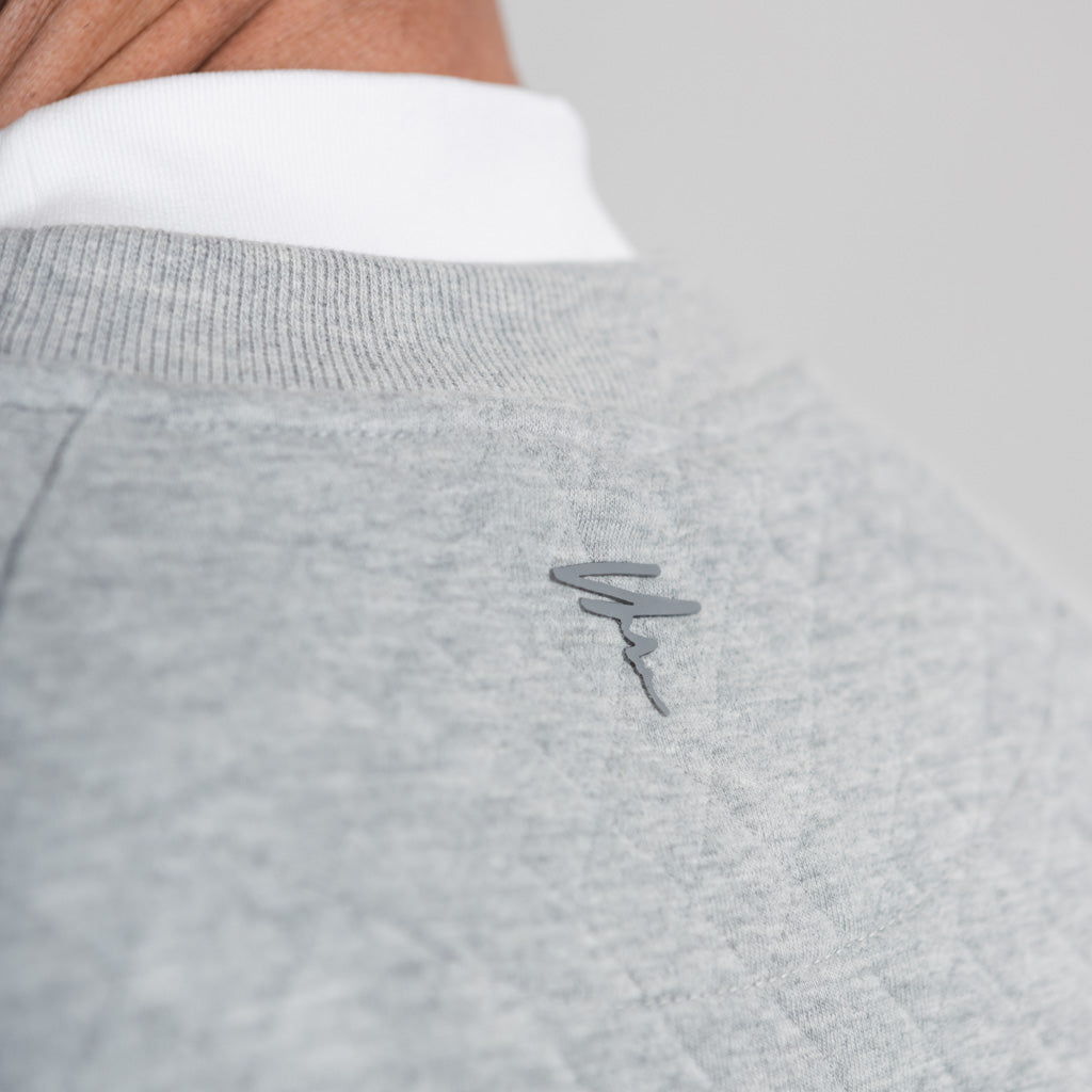 Kirk Quilted Sweatshirt - Silver Marl