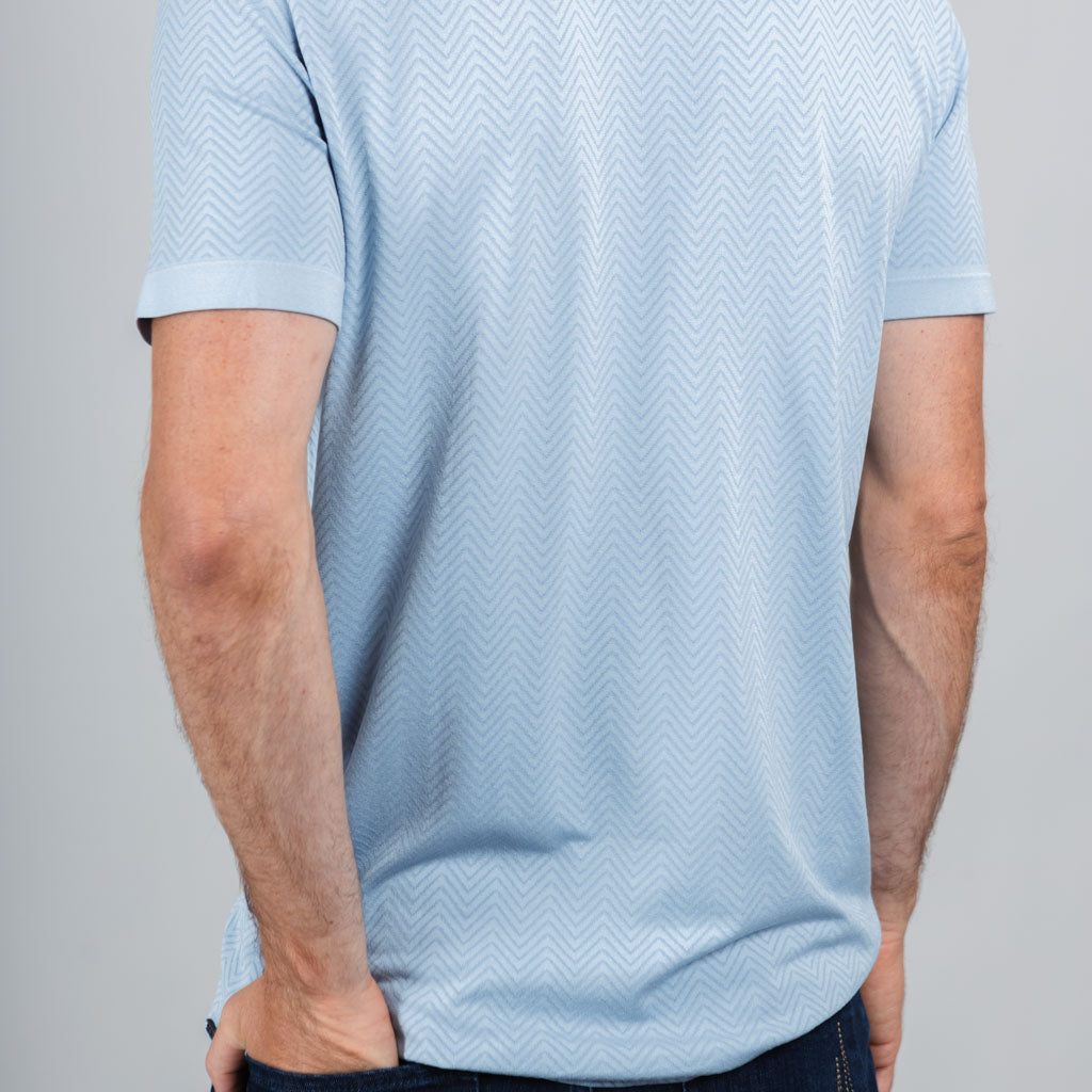 Lednoch Seamless Jersey Herringbone Crew T-Shirt - Celestial Blue