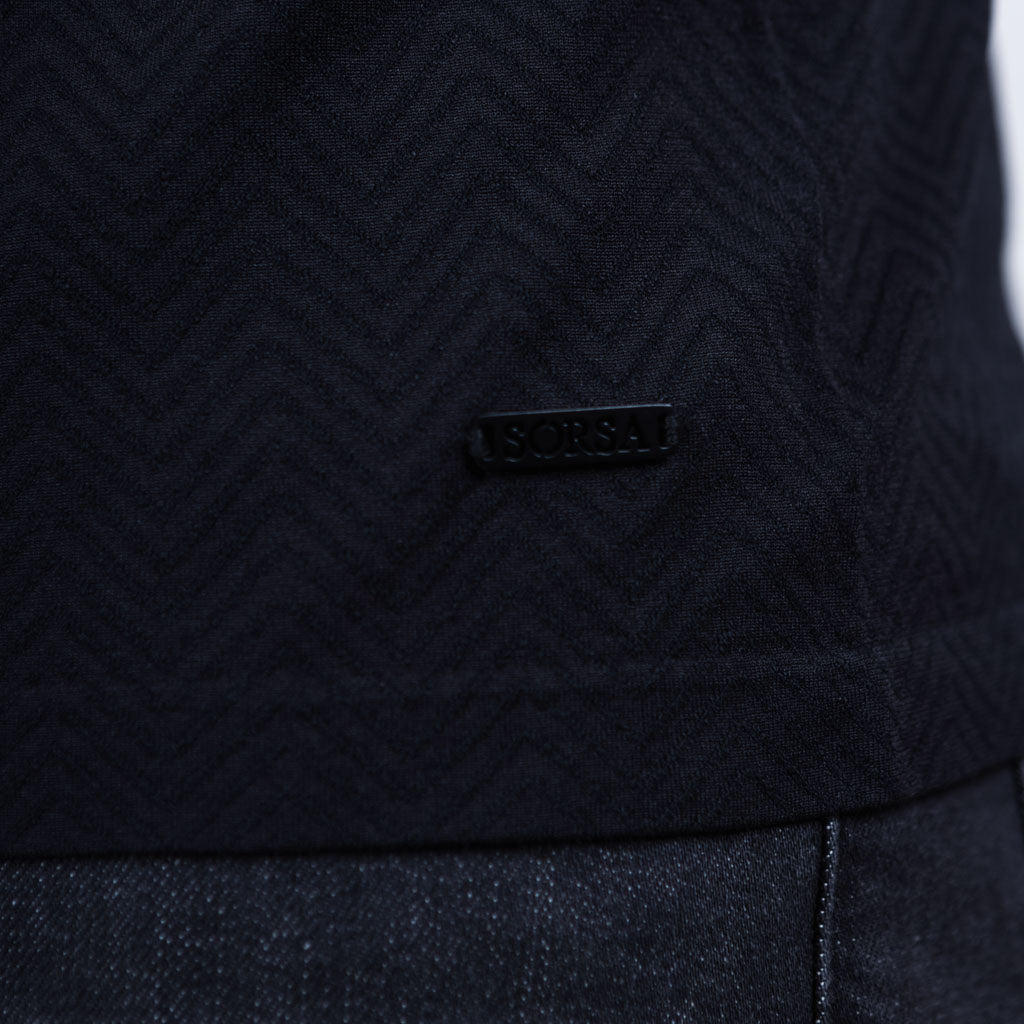 Lednoch Seamless Jersey Herringbone Crew T-Shirt - Jet Black