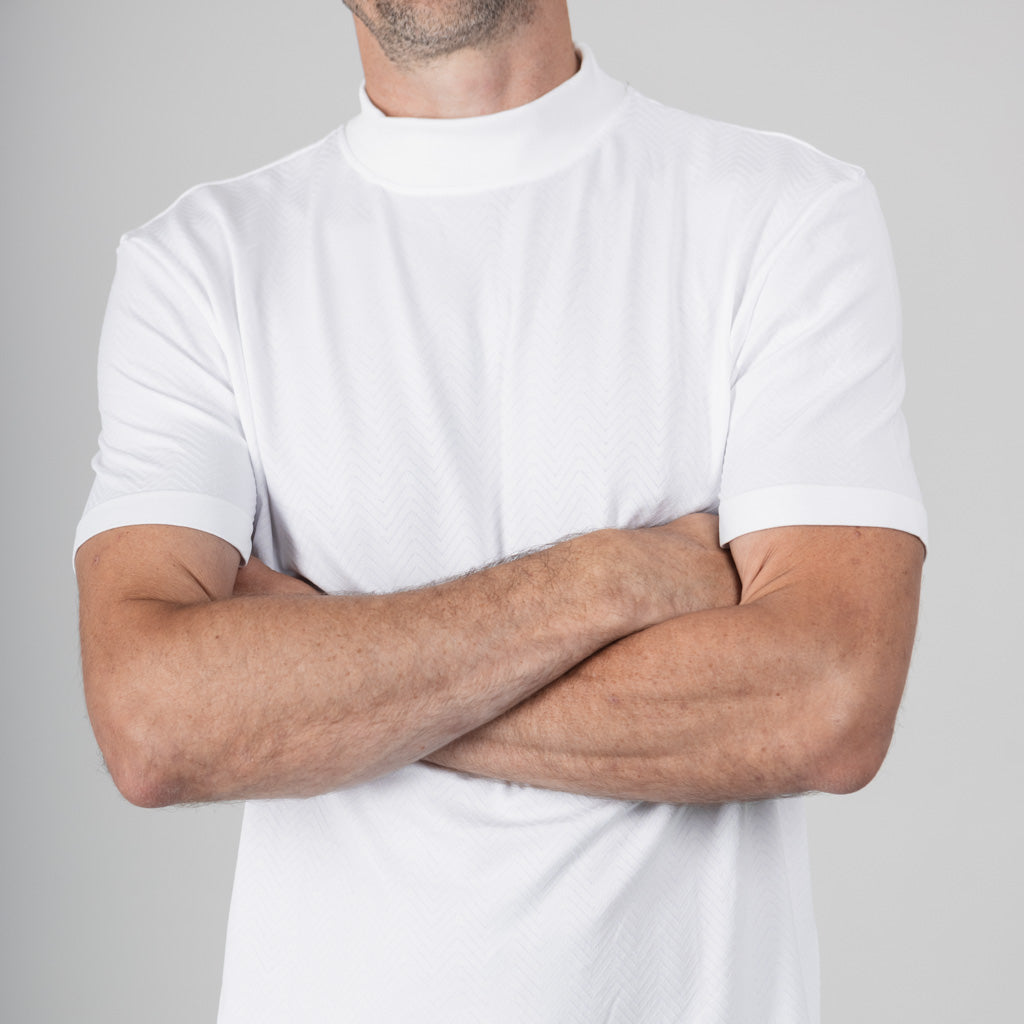 Lednoch Seamless Jersey Herringbone Crew T-Shirt - Optic White