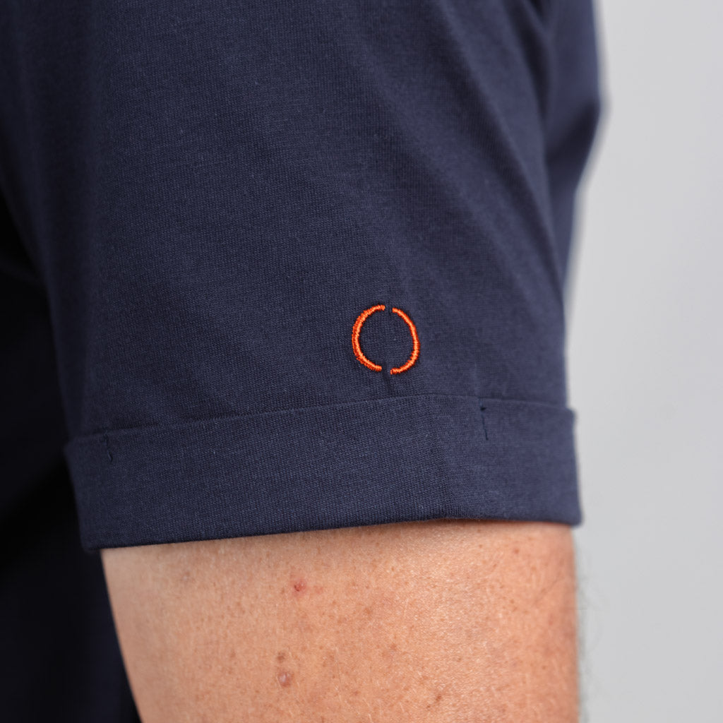 Lomond Jersey Curved Hem Crew Neck T-Shirt - Medieval Blue