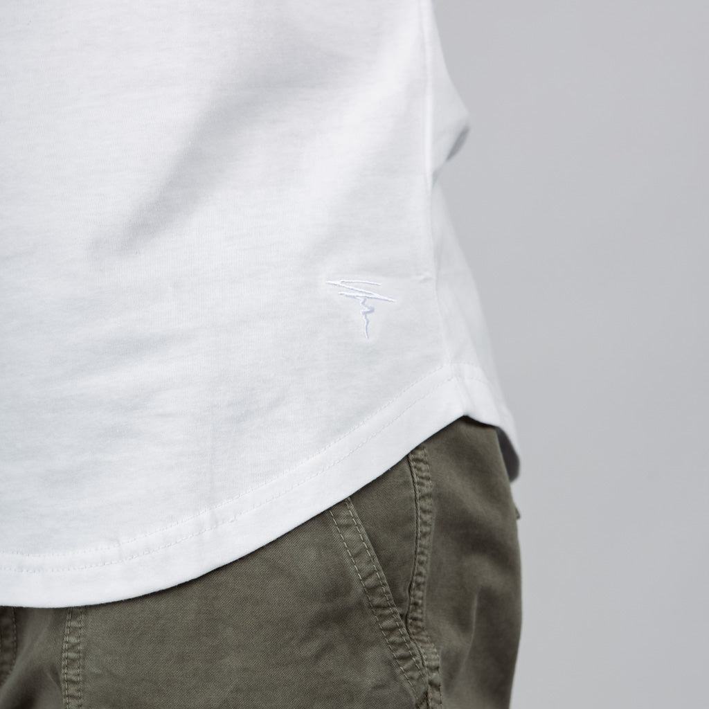 Lomond Jersey Curved Hem Crew Neck T-Shirt - Optic White