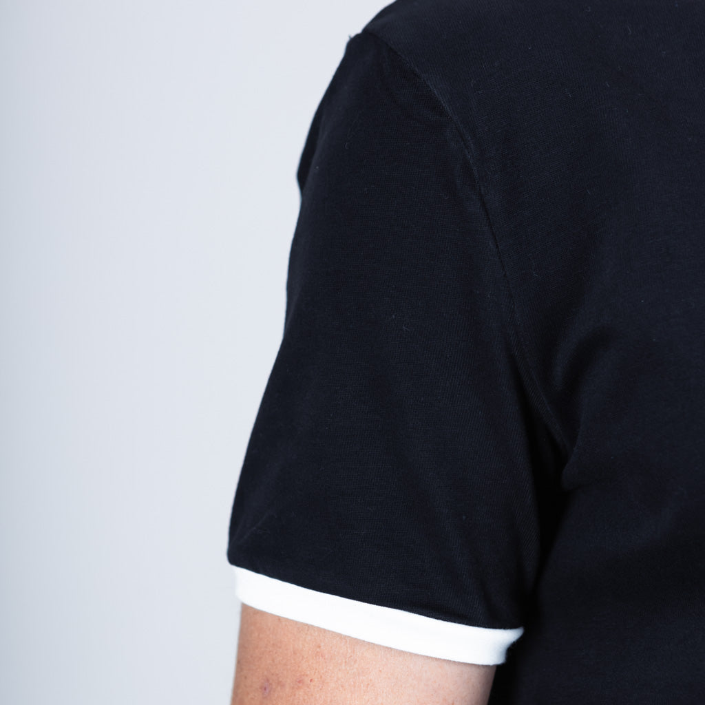 Maree Ringer Tee with Curved Hem - Jet Black