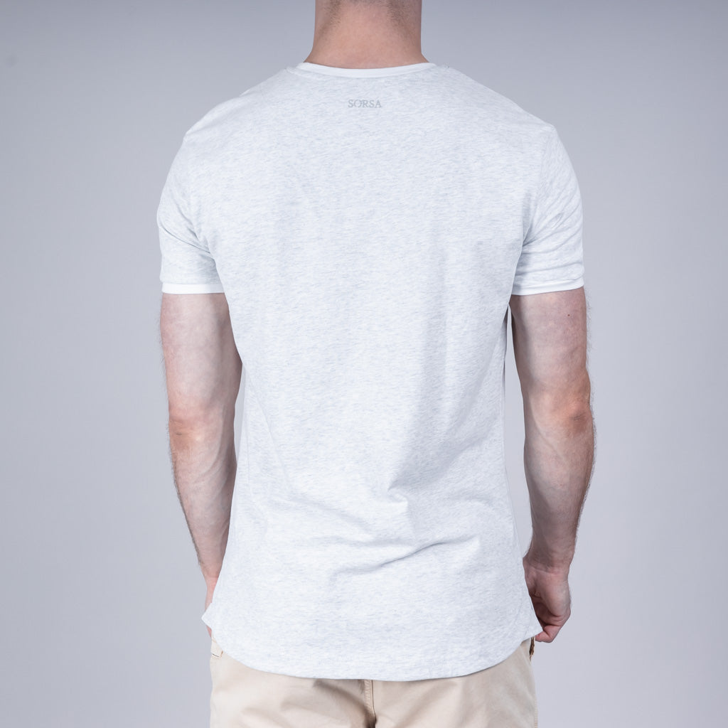 Maree Ringer Tee with Curved Hem - Optic White