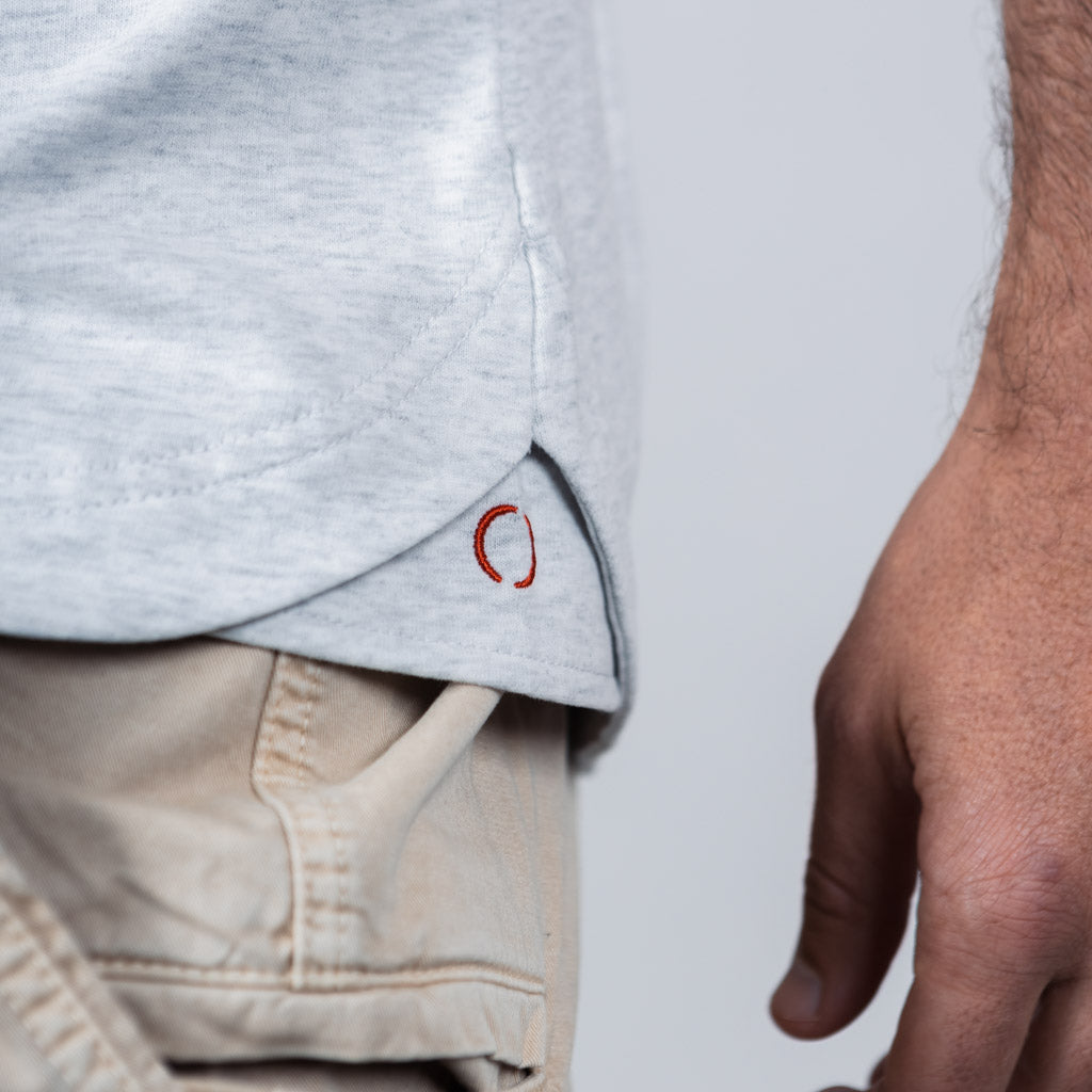 Maree Ringer Tee with Curved Hem - Optic White