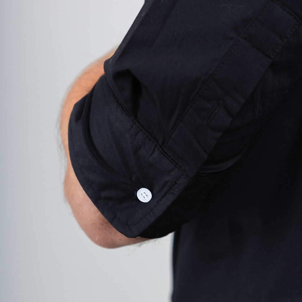 Mill Cotton Half Sleeve Shirt - Jet Black