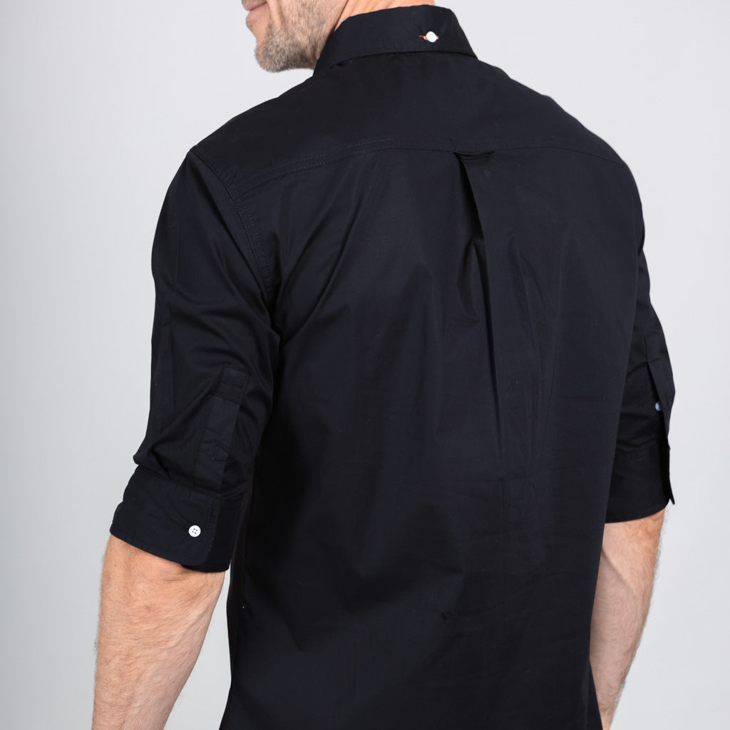 Mill Cotton Half Sleeve Shirt - Jet Black