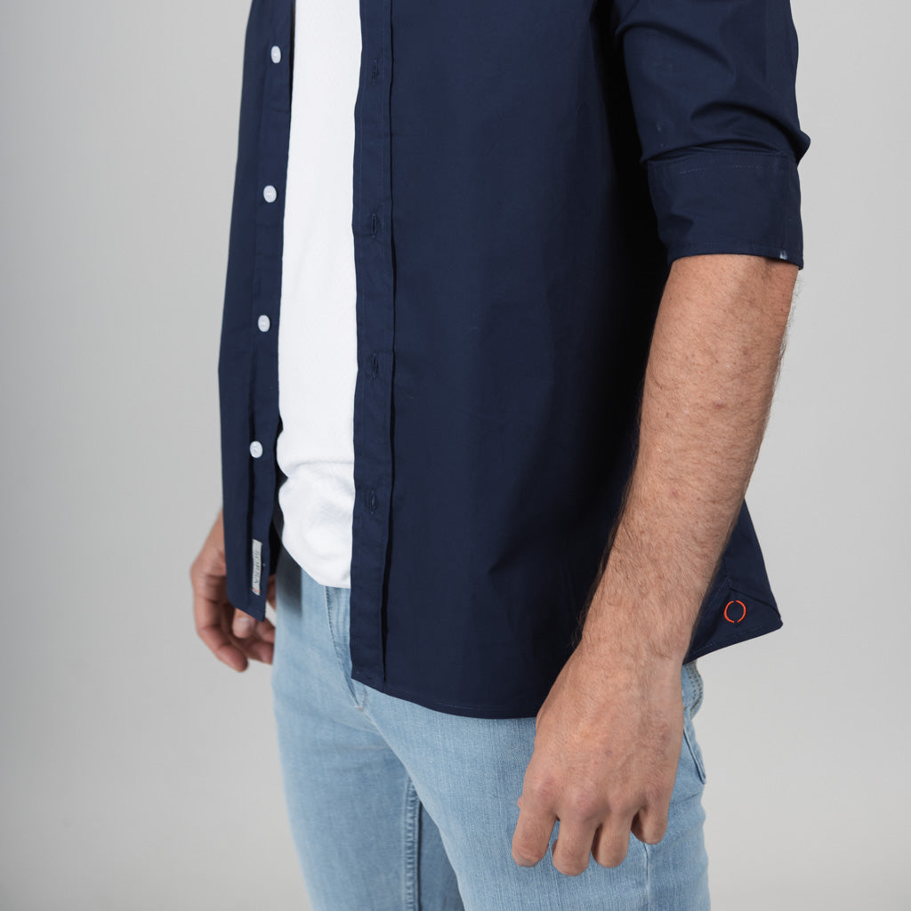 Mill Cotton Half Sleeve Shirt - Medieval Blue