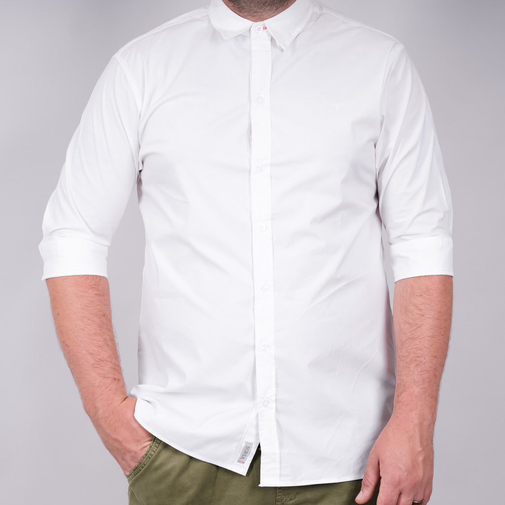 Mill Cotton Half Sleeve Shirt - Optic White