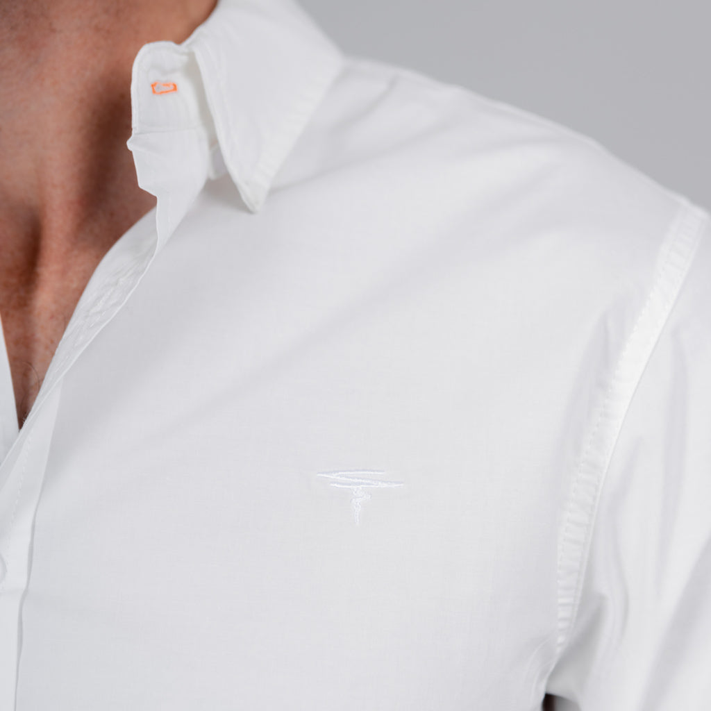 Mill Cotton Half Sleeve Shirt - Optic White