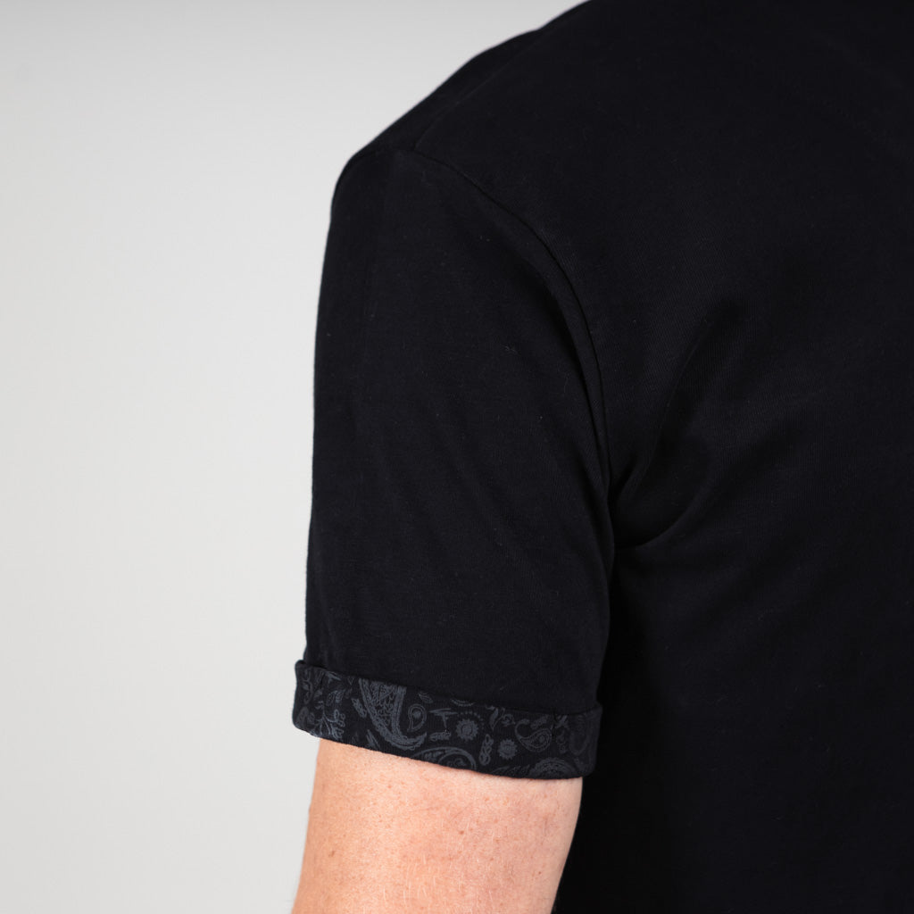 Morar Print Pocket T-Shirt - Jet Black