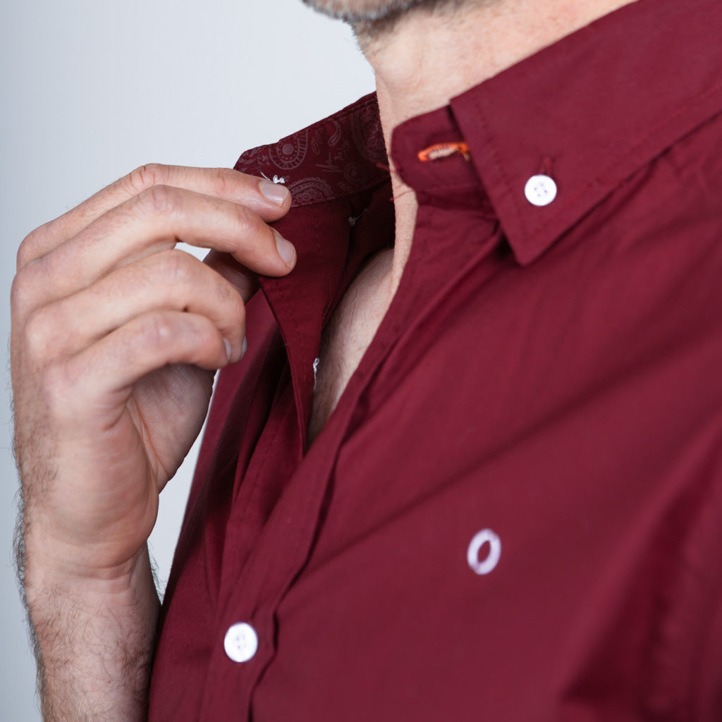 Nant Cotton Short Sleeve Shirt - Cabernet